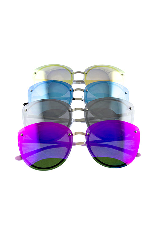 Women's rimless loop style sunglasses