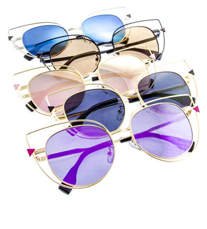 Women's Cut-out butterfly metal sunglasses